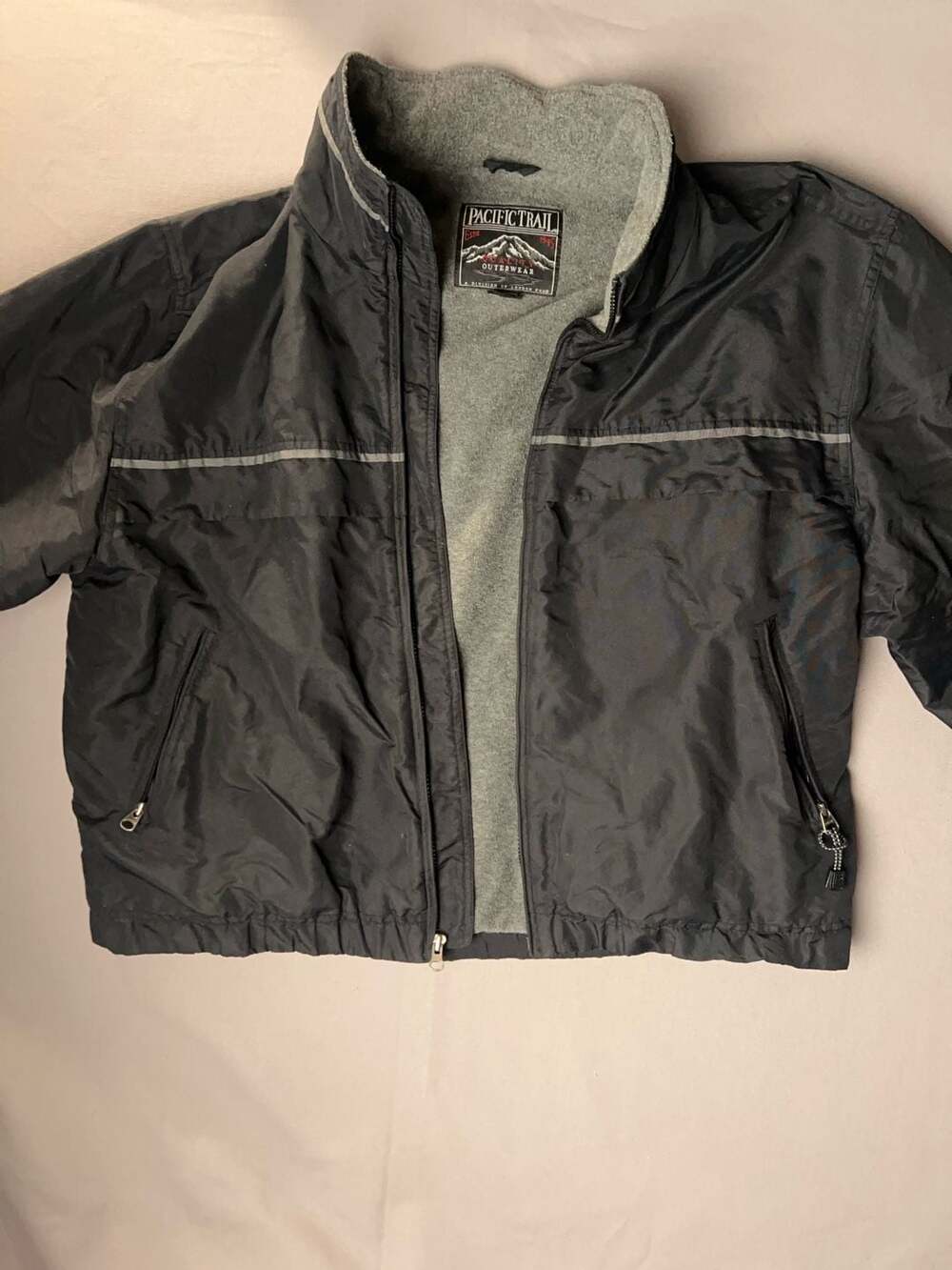 Pacific Trail Men’s L Full Zip Fleece Lined Windbreaker Gray
